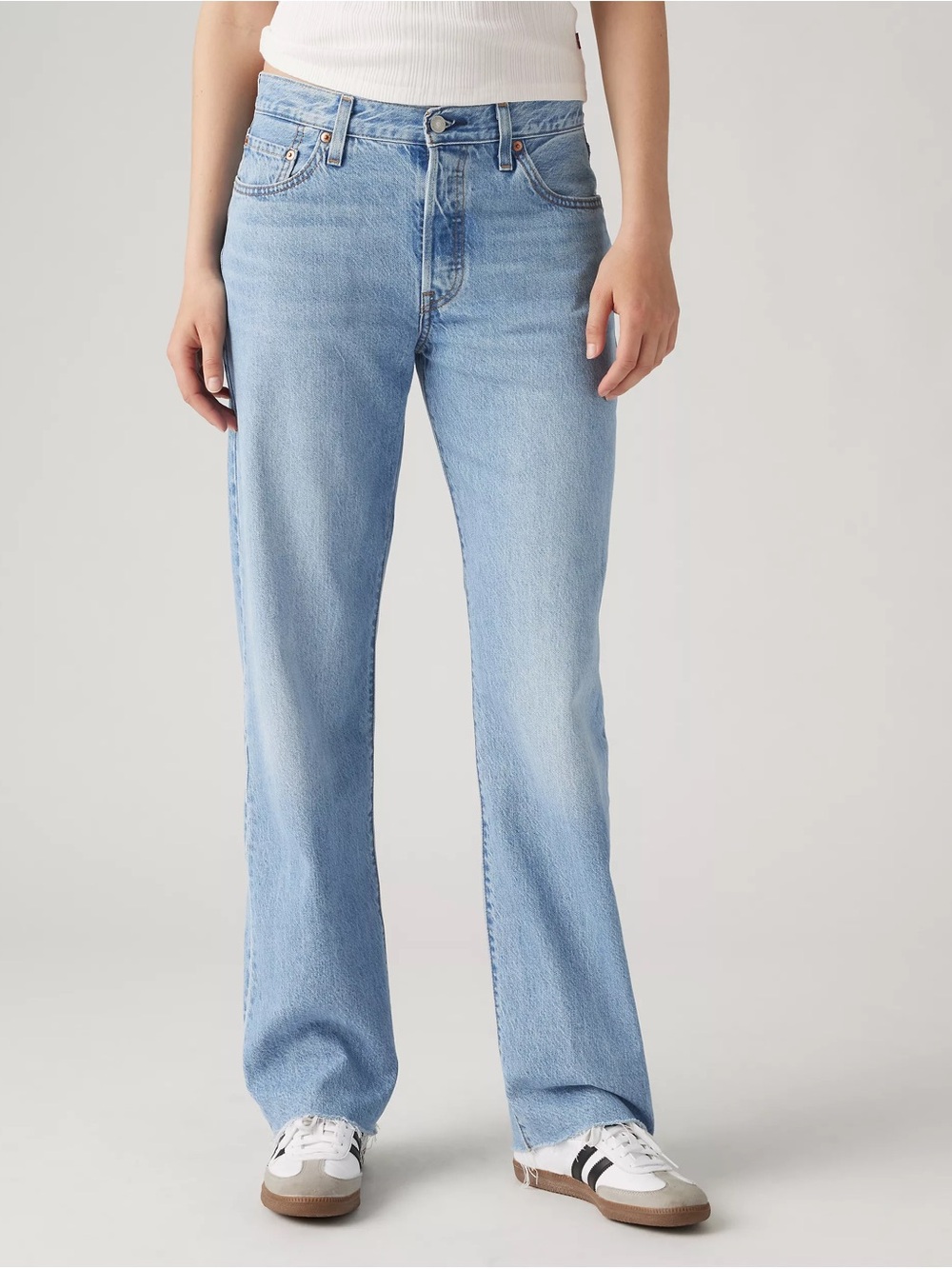 Levi's 501 lightweight 90’s Women's Light Blue Straight-Leg High-Rise Jeans - Picture 10 of 11